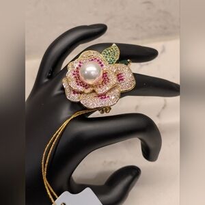 Eyecandy Ring - NWT - Floral Pink/White Adjustable